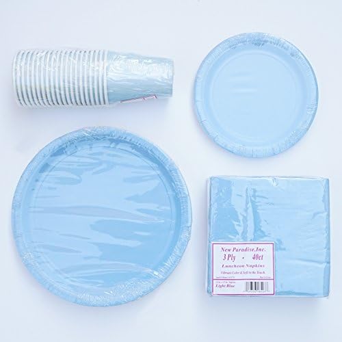 Color Coordinated Ready To Go Paper Party Pack for All Events (20 Guest Set - Light Blue)