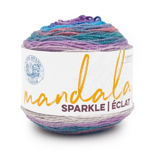 Lion Brand Yarn Mandala Sparkle, mehrfarbiges Garn zum Stricken, Häkeln und Basteln, Pyxis, 1 Packung