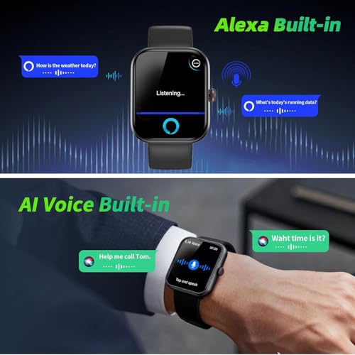 Smartwatch Men Women 1.91 Inch AMOLED Smart Watch with Alexa and Phone Function, 30 Day Battery, 108+ Sports Modes, Fitness Watch with Heart Rate/Sleep Monitor, IP68 Waterproof Heart Rate Monitor for