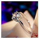 Size 5-12 Engagement Ring Claw Band White Sapphire 10K White Gold Filled Women's (8)