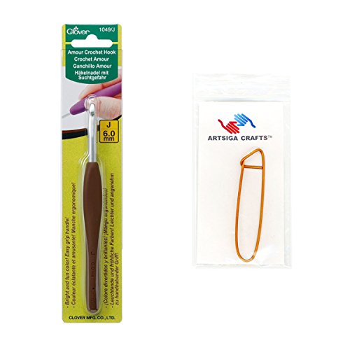 Clover Amour Crochet Hook - Size J (6.0mm) With Comfort Grip Handle - View #10