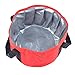 HOOYEE Multifunctional Collapsible Portable Travel Outdoor Wash Basin Folding Bucket for Camping Hiking Travelling Fishing Washing(Red)