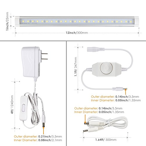 Albrillo Under Cabinet LED Lighting, Dimmable Under Counter Kitchen Lighting, 12W 900lm, soft White 3000K, Pack of 3 - Thumbnail 5
