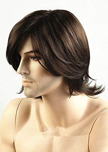 Man S Short Brown Wig Supple Curly Wavy Style Trwm006 Price In