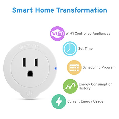 Etekcity 2 Pack Voltson Wi-Fi Smart Plug Mini Outlet with Energy Monitoring, Works with Amazon Alexa Echo and Google Assistant, No Hub Required, ETL Listed, White Tools & Home Improvement, Electrical, Switches, Wall Switches, Dimmer Switches