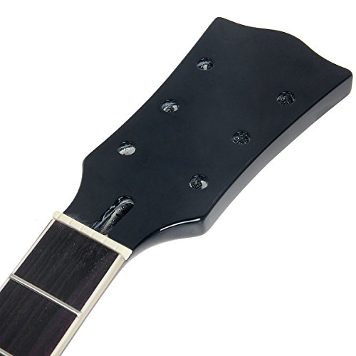22 Frets LP Guitar Neck Mahogany Rosewood Solid Black Finish For Les Paul replacement
