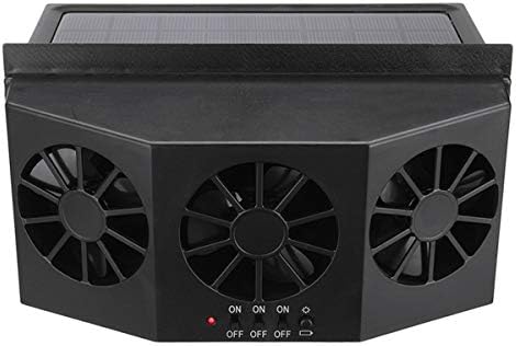 Car Universal Ventilation System Fan Cooler ABS Window Air Vent Fan Cool Solar Powered Auto Ventilation Car Desuperheater,Black