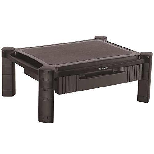 StarTechcom Adjustable Monitor Riser - Drawer - Monitors up to 32- Adjustable Height - Monitor Stand - Computer Monitor Riser (MONSTADJD)