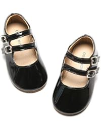Otter MOMO Girls Mary Jane Ballerina Flats Double Buckle Straps School Uniform Dress Shoes (Toddler/Little Kid) (6 M US Toddler, D706-Black)