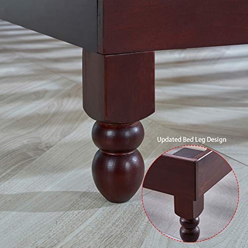 MUSEHOME 12 Inch Wood Bed Frame Elegant Style Eliminates The Need for a