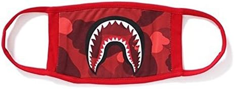 1 PackCamping First Aid Kits Bape Black Black Shark Face Mask (Red)