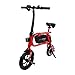 Swagtron 200W SWAGCYCLE Envy Steel Frame Folding Electric Bicycle e Bike w/Automatic Headlight – Reach 10 mph; 264 lbs Max Load - Red