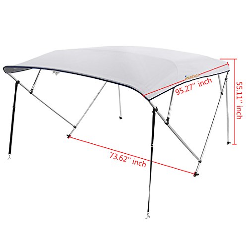 image for Kingbird 4 Bow Bimini Boat Top Cover Sun Shade Boat Canopy Waterproof 