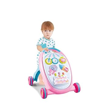 Meneflix Baby Activity Walker, First Step Multiple Pattern, Sit & Play, Music Piano, Stand & Walk, Learning Toy, Intelligence Development (Pink Baby Walker)