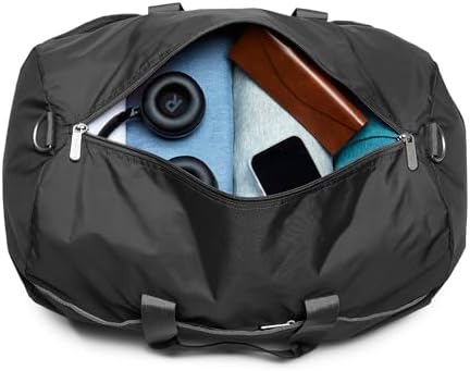 Grand Sac de Voyage Pliable en Nylon de 50,8cm pour Le Voyage, Rangement avec Poches Zippées, Capacité de 13,6kg, Noir