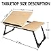 Laptop Desk Adjustable Lapdesk Foldable Breakfast Serving Bed Tray, Coleshome,Walnutthumb 1