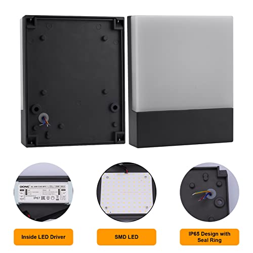 Klighten 2 Pieces 24W LED Wall Lamp Outdoor/Indoor, IP65 Anthracite Wall Light, Modern Aluminium Wall Light for Gardens, Hallways, Terraces, 1500 Lumen, Warm White 2700K-3000K
