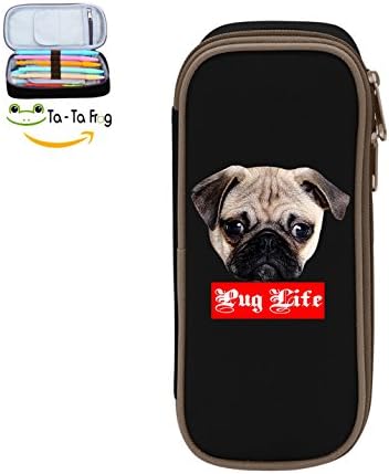 Mybox Pug Life Design Cube Pen Case Pencil Box Soft Canvas Student Stationery Office Storage