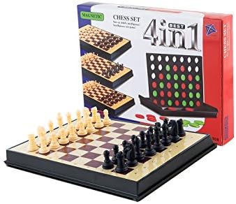 AOQING Chess Set 4 in 1 Magnetic Multipurpose Functional Recycle Material Chess Board Game