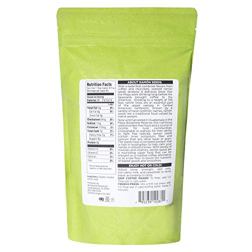 Worldwide Botanicals Organic RamÃ³n Seeds, AKA Capomo, Maya Nut, Ojoche, Masica. Dark Roast, All-Purpose Filter Grind, Caffeine Free, Acid Free, 1 lb. (454g)