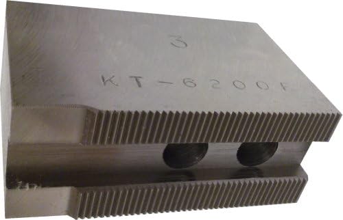 KT-6200F Steel Flat Soft Chuck Jaws for 6" CNC Lathe Chucks, 2" Tall (Set of 3 Pieces)