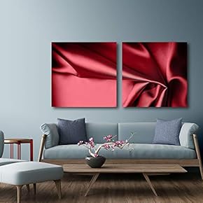 2 Piece Canvas Wall Art for Living Room Bedroom Home Artwork Silk Paintings Ready to Hang - 12"x12" x 2 Panels