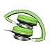 ARTIX CL650 Wired Headphones with Microphone for Kids & Adults - On-Ear Head Phones with Mic - Foldable Headphone with Wire 3.5mm (Green)