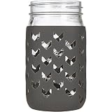 JarJackets Silicone Mason Jar Sleeve - Fits 32oz (1 quart) WIDE-Mouth Jars ... (1, Charcoal)