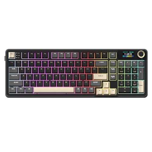 Rosewill Neon S96 Wireless Mechanical Gaming Keyboard, 98-Key Layout w/Volume Knob, Bluetooth / 2.4GHz / USB-C, Hot-Swappable Blue Switches, RGB Backlit, 3750mAh Battery, Windows & macOS, Black