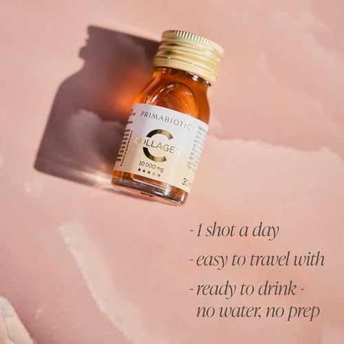 Collagen Liquid – Primabiotic Collagen 10000 mg | 30 Shots of 30 ml (900 ml) | Premium Drink Supplement for Beauty | 95% Absorption | Skin, Hair & Joints Support.