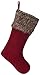 SANNO 18 inch Large Bulk Red Christmas Stocking with Luxury Fur, Cable Knit Christmas Stockings with Plush Faux Fur for Family Holiday Decorations, Knitted Rustic Xmas Stockings Cream or Burgundy