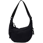 Lushandy Nylon Crossbody Bags for Women, Crescent Bag Luna Bag Casual Hobo Crossbody Purse Dumpling Bags Moon Shoulder Purse