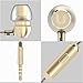 Uiisii HM7 In-Ear Metal Earbuds Headphones Wired Heavy Bass Earphones with Microphone for iPhone, iPod, iPad, MP3 Players, Samsung Galaxy, Nexus, BlackBerry etc (Gold)