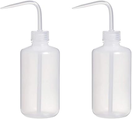 Eqlef Pissette 500ml En Plastique Blanc Clair Bouteille Squeeze De L Eau De Lavage De Tatouage Bouteilles Pour Plantes 2 Pissettes D Un Ensemble Amazon Fr Cuisine Maison