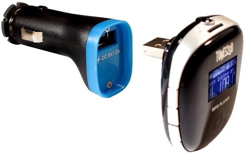 Tunes2Go 4-In-1 Multifunctional Car FM Transmitter with MP3 Player/USB Charger (Black/Blue)