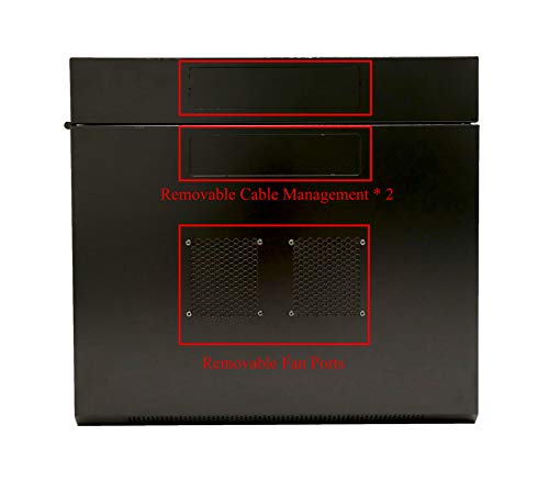 AEONS 12U Professional Wall Mount Server Cabinet Enclosure Double Section Hinged Swing Out 19-Inch Server Network Rack Locking Glass Door 22-Inches Deep Black (Fully Assembled) - Thumbnail 4