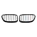 Anzio Front Center Kidney Grille Grill Compatible with E90 E91 LCI 325i 328i 335i 4D 09-11 (Glossy Black + M Color (Double line))