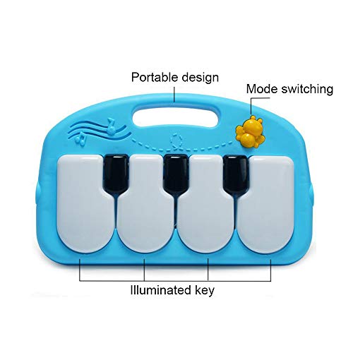 Large Baby Play Mat,Fitness Bodybuilding Rack Pedal Piano Music Play Mat Blanket Activity Gym Toy Kick Piano Light Sound Baby Girl Boy,0-18Month - Thumbnail 7