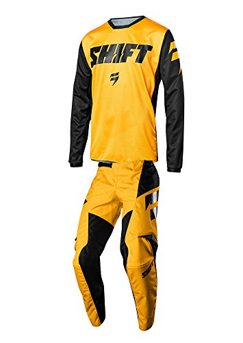 Shift Racing 2018 White Label Ninety Seven Combo Yellow Pants Jersey Riding Gear Dirtbike MX ATV Offroad Adult Mens