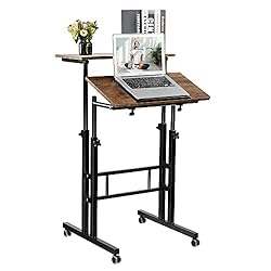 Hadulcet Stand Up Desk, Rolling Laptop