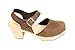 Lotta From Stockholm Swedish Clogs : Highwood Mary Jane Style in Brown Nubuck Leather