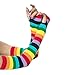 Zoopwon Rainbow Knee High Socks and Gloves - Stockings and Arm Warmers for Girls Women Party Costume（Socks Gloves）
