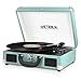 Victrola Vintage 3-Speed Bluetooth Suitcase Turntable with Speakers, Aqua Turquoise (Bundle) Includes 1 Extra Needle Replacement!