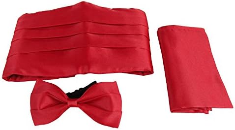 Mens Accessories Poly Satin Bow Tie Pocket Square Cummerbund Fashion Wear