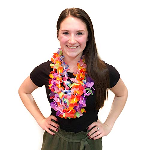 50 Piece Hawaiian Leis - Tropical Flower Leis for Luau Party