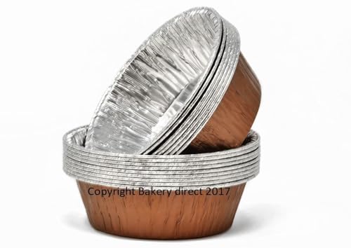 Bakery Direct 130 Round Aluminium foil Pie foils/Dishes in 5 Colours! (Copper)
