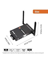 J tech Digital serie HDbitT de 1 x 2 inalámbrico HDMI se Extiende a 660 pies Antena doble admite full HD 1080P con transmisión de señal IR