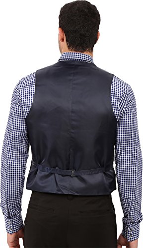 Kenneth Cole REACTION Men's Slim Fit Separate Vest Blue XX-Large - Thumbnail 2