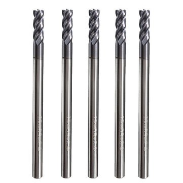Generic 5Pcs 4 Flutes 3Mm Shank Tungsten Carbide End Mill Cutter Hrc50 Cnc Tool