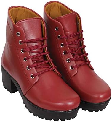Women's Leather High Heel Ankle Length Boots